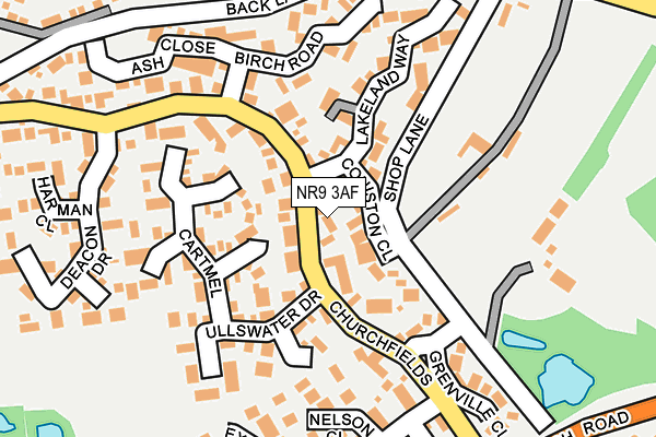 NR9 3AF map - OS OpenMap – Local (Ordnance Survey)