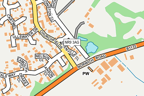 NR9 3AG map - OS OpenMap – Local (Ordnance Survey)