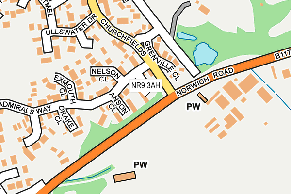 NR9 3AH map - OS OpenMap – Local (Ordnance Survey)