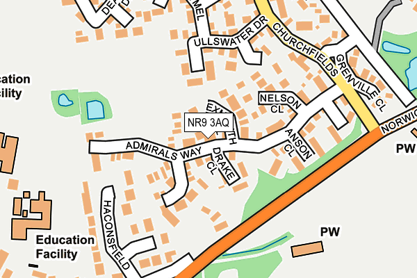 NR9 3AQ map - OS OpenMap – Local (Ordnance Survey)