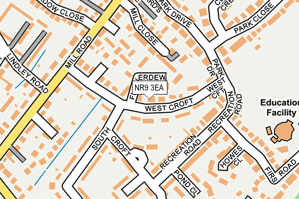 NR9 3EA map - OS OpenMap – Local (Ordnance Survey)