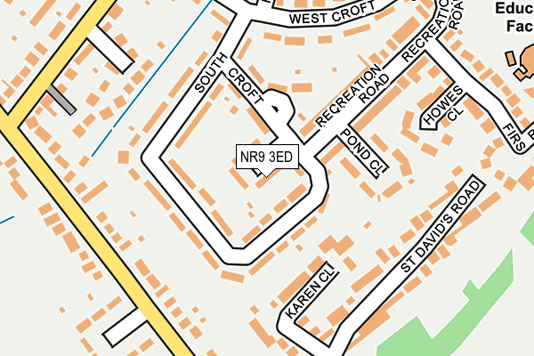 NR9 3ED map - OS OpenMap – Local (Ordnance Survey)