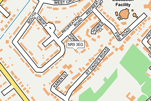 NR9 3EG map - OS OpenMap – Local (Ordnance Survey)