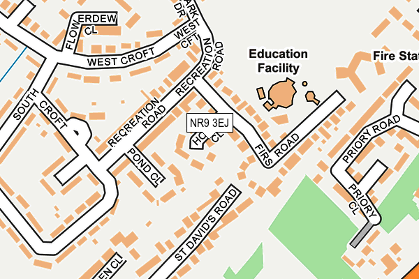 NR9 3EJ map - OS OpenMap – Local (Ordnance Survey)