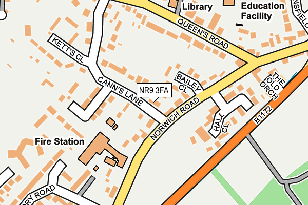 NR9 3FA map - OS OpenMap – Local (Ordnance Survey)