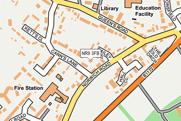 NR9 3FB map - OS OpenMap – Local (Ordnance Survey)