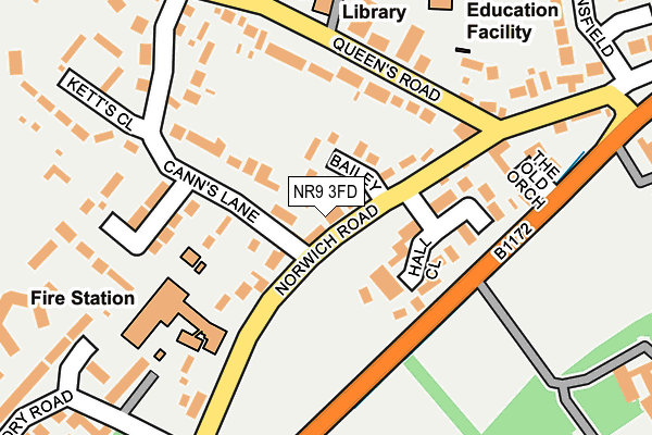 NR9 3FD map - OS OpenMap – Local (Ordnance Survey)