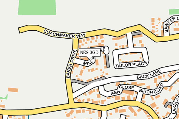 NR9 3GD map - OS OpenMap – Local (Ordnance Survey)