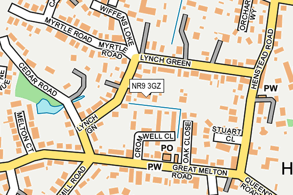 NR9 3GZ map - OS OpenMap – Local (Ordnance Survey)