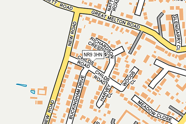 NR9 3HN map - OS OpenMap – Local (Ordnance Survey)