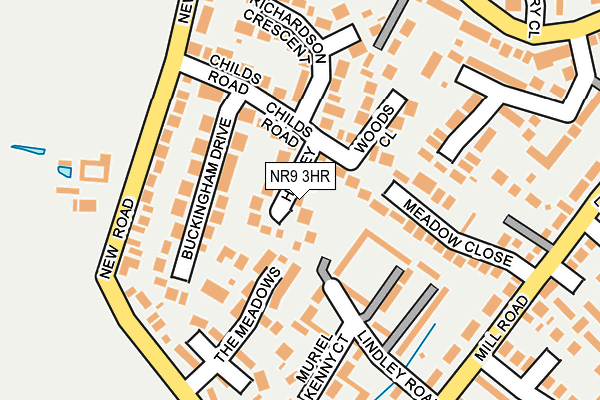 NR9 3HR map - OS OpenMap – Local (Ordnance Survey)