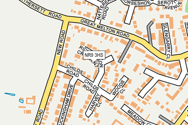 NR9 3HS map - OS OpenMap – Local (Ordnance Survey)