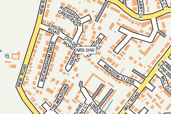 NR9 3HW map - OS OpenMap – Local (Ordnance Survey)