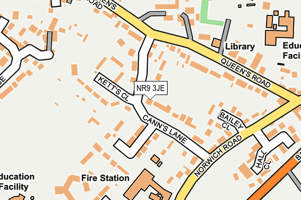 NR9 3JE map - OS OpenMap – Local (Ordnance Survey)