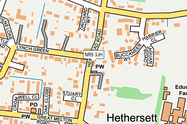 NR9 3JH map - OS OpenMap – Local (Ordnance Survey)