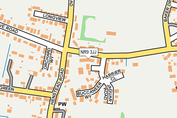 NR9 3JJ map - OS OpenMap – Local (Ordnance Survey)