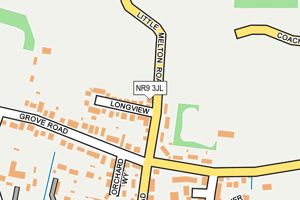 NR9 3JL map - OS OpenMap – Local (Ordnance Survey)