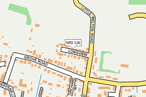NR9 3JN map - OS OpenMap – Local (Ordnance Survey)