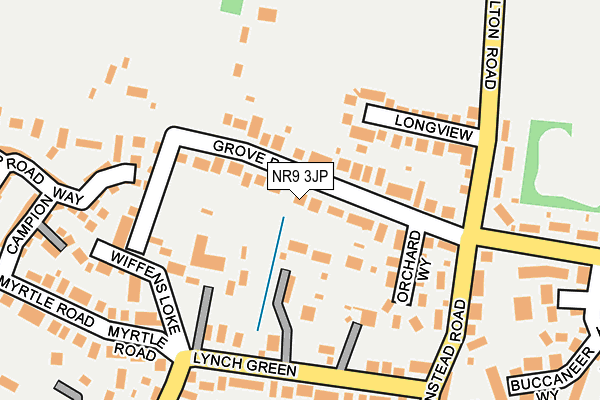 NR9 3JP map - OS OpenMap – Local (Ordnance Survey)