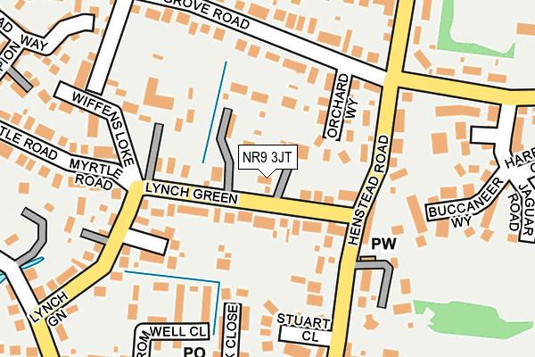NR9 3JT map - OS OpenMap – Local (Ordnance Survey)