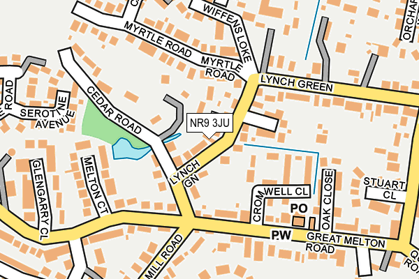 NR9 3JU map - OS OpenMap – Local (Ordnance Survey)