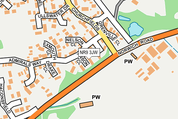 NR9 3JW map - OS OpenMap – Local (Ordnance Survey)