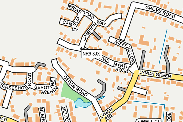NR9 3JX map - OS OpenMap – Local (Ordnance Survey)