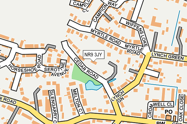 NR9 3JY map - OS OpenMap – Local (Ordnance Survey)