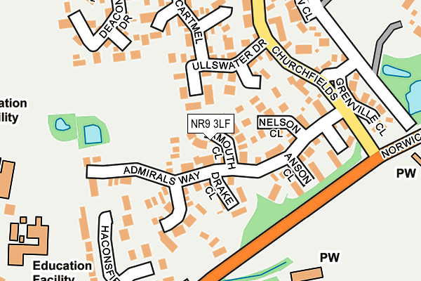 NR9 3LF map - OS OpenMap – Local (Ordnance Survey)