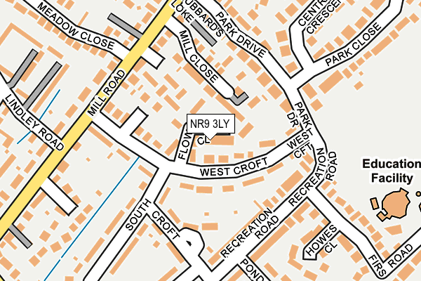 NR9 3LY map - OS OpenMap – Local (Ordnance Survey)