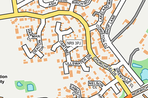 NR9 3PJ map - OS OpenMap – Local (Ordnance Survey)