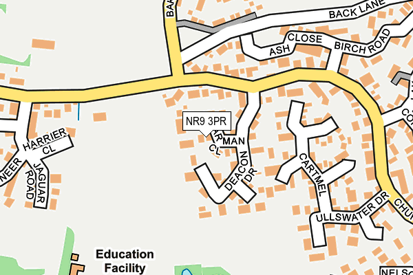NR9 3PR map - OS OpenMap – Local (Ordnance Survey)