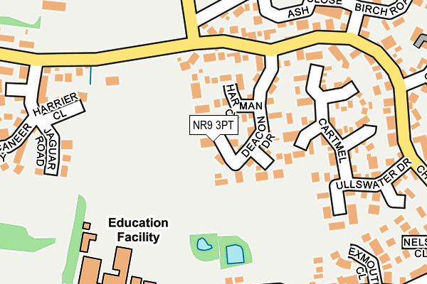 NR9 3PT map - OS OpenMap – Local (Ordnance Survey)