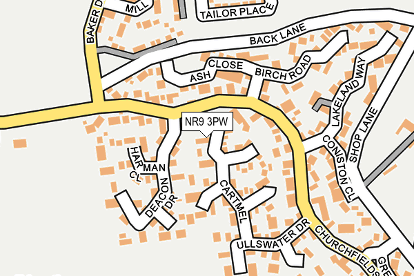 NR9 3PW map - OS OpenMap – Local (Ordnance Survey)