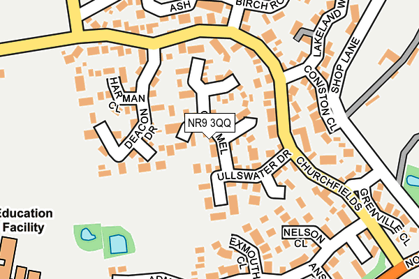 NR9 3QQ map - OS OpenMap – Local (Ordnance Survey)
