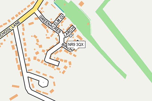 NR9 3QX map - OS OpenMap – Local (Ordnance Survey)