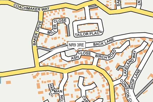 NR9 3RE map - OS OpenMap – Local (Ordnance Survey)