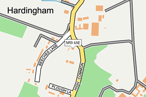 NR9 4AE map - OS OpenMap – Local (Ordnance Survey)