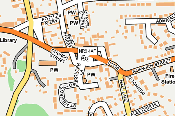 NR9 4AF map - OS OpenMap – Local (Ordnance Survey)