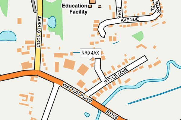 NR9 4AX map - OS OpenMap – Local (Ordnance Survey)