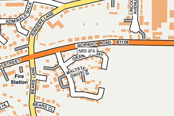 NR9 4FA map - OS OpenMap – Local (Ordnance Survey)