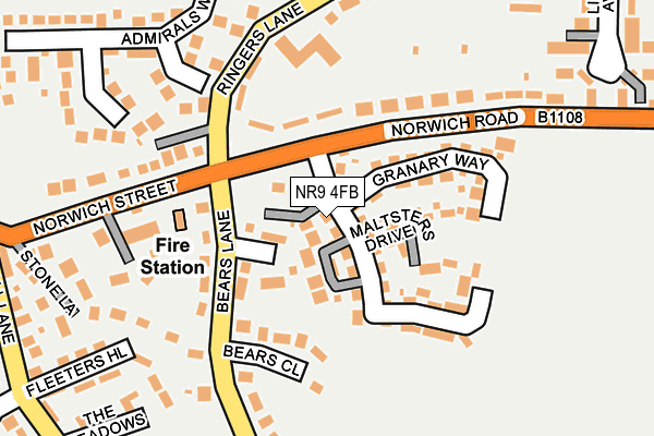 NR9 4FB map - OS OpenMap – Local (Ordnance Survey)