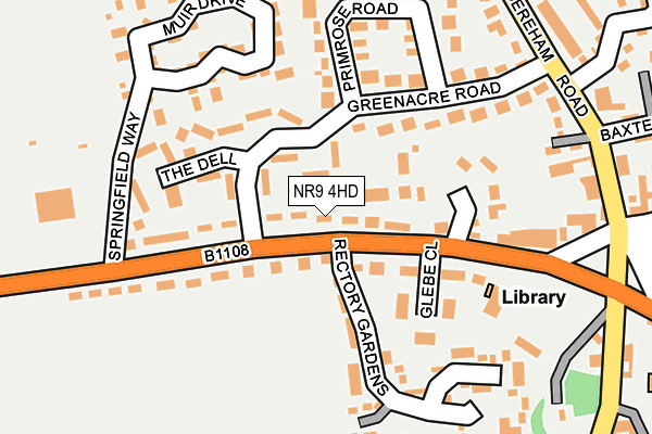 NR9 4HD map - OS OpenMap – Local (Ordnance Survey)