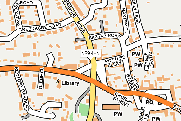 NR9 4HN map - OS OpenMap – Local (Ordnance Survey)