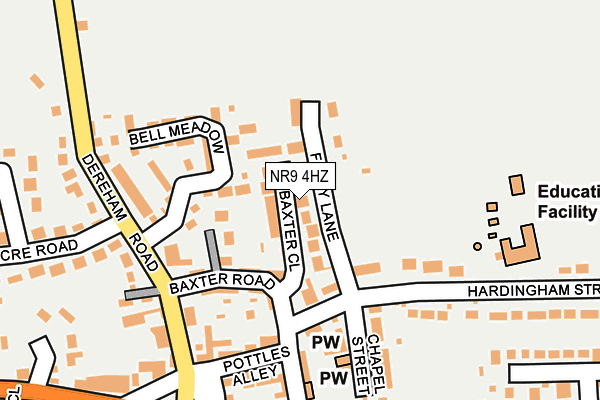 NR9 4HZ map - OS OpenMap – Local (Ordnance Survey)