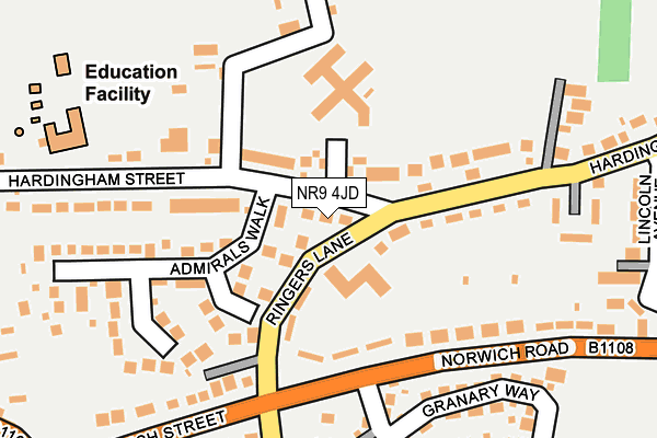 NR9 4JD map - OS OpenMap – Local (Ordnance Survey)