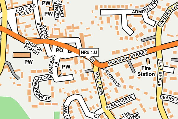NR9 4JJ map - OS OpenMap – Local (Ordnance Survey)