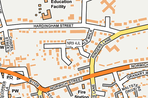 NR9 4JL map - OS OpenMap – Local (Ordnance Survey)