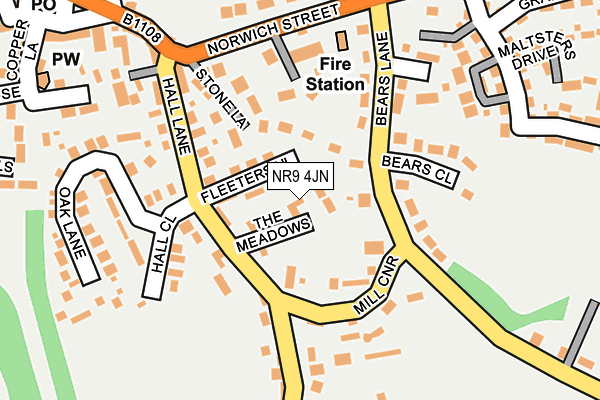 NR9 4JN map - OS OpenMap – Local (Ordnance Survey)