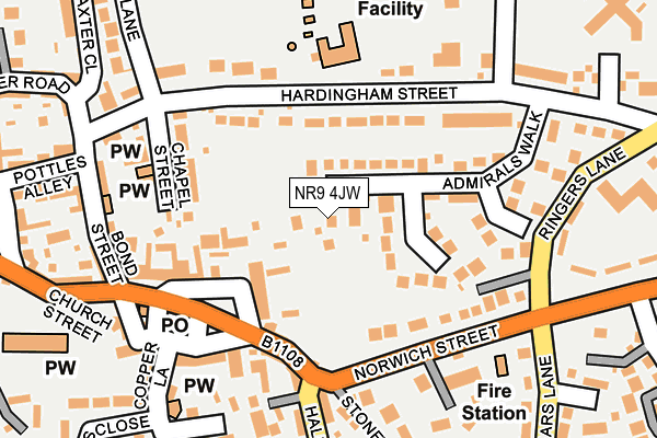 NR9 4JW map - OS OpenMap – Local (Ordnance Survey)